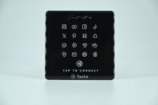 Digital Business Card by Faste with 3M Adhesive - NFC Tap to Access Quick to The All Social Media Profile - Ideal for All Business - Available in White & Black (Black)