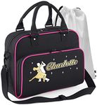 MusicaliTee Ballroom Dancer - Dancing Couple - BLACK + MAGENTA - Personalised DUO DANCE & Drawstring Bags