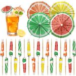 BEZANU Cocktail Picks, 50 PCS Cocktail Umbrellas Party Decoration Supplies with Wood Picks for Cake, Ice Cream, Bar, Cocktail (4 Styles)