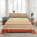 HOMEWISE DECOR King Size Royal Lux Cotton Bedsheet| Bedsheet Set |bedsheet with Pillow Covers (Orange)