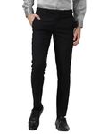 McHenry Men's Premium Waist Expandable Wrinkle Free Slim Fit Trousers (ESFBLACK9-36_Colour-Black_Size-36)