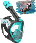 Khroom Full Face Snorkel Mask Adults | Designed in Germany | Premium Snorkeling Gear | Our Best Snorkel Mask | Panoramic Snorkeling Fullface (S/M, Turquoise)