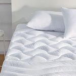 SLEEP ZONE King Size Cooling Mattress Topper, Premium Zoned Cool Mattress Pad Bed Cover, Padded Mattress Protector Breathable Washable, Deep Pocket 8-21" (White, King)