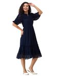 AASK Below The Knee Dress For Women's|One Piece Women's|Kurta Women's Women's|Dresses Women's|Women's Top|Kurta Set Women's|Tops Navy Blue