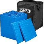 RVMATE RV Leveling Blocks 12 Pack, Heavy Duty Camper Leveling Blocks, Leveling Blocks for RVs, Reduce Trailer Movement, Great for Single and Dual Wheels