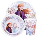 Stor Melamine Set Without Orla 3 PCS (Plate, Bowl and Glass 260 ML) Frozen II Elements, Multicoloured, Estándar