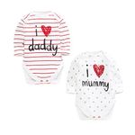 AOMOMO 2-PACK Long Sleeve Vests Newborn Organic Cotton Unisex Baby Bodysuit for Boys and Girls(3-6 Months)