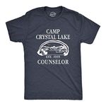 Mens Camp Crystal Lake T Shirt Funny Graphic Camping Vintage Adult Novelty Tees Mens Funny T Shirts Halloween T Shirt for Men Funny Movie T Shirt Novelty Navy XL