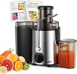 Centrifuga Frutta e Verdura FOHERE 400W Estrattore di Succo a Freddo con Bocca da 65mm, 3 Velocità di Regolazione, Spazzola Inclusa, Facile da Pulire, Acciaio Inossidabile Senza BPA