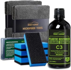 WEST HORSE Plastic Restorer for Cars Ceramic Plastic Coating Trim Restore, Resists Water, UV Rays, Dirt, Ceramic Coating, Not Dressing, Hydrophobic Trim Coating, 90ml
