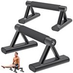 SELEWAERE Metal Parallettes Floor Workout Push Up Handles Non-Slip Pushup Bars Handstand Bars for Calisthenic Fitness Sturdy Steel Tubing with NBR Foam Covered Grip, Load up to 600 lbs