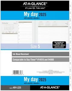 AT-A-GLANCE 2025 Planner, Daily, 8-1/2" x 11", Folio Size, Two Page Per Day Refill, Loose-Leaf (491-225-25)