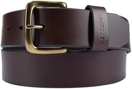 Carhartt boys Casual Rugged for Youth, Available in Multiple Styles, Colors & Sizes Belt, Bridle Leather Classic Buckle (Brown), 18 20 US