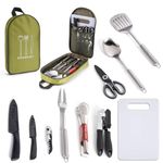 10Pcs Camping Kitchen Utensils Set Camping Kitchen Utensil Organizer Travel Set Camping Utensils Set The Ideal Choice for Camping Cooking Backpacking and Outdoor