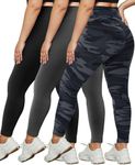 HLTPRO 3 Pack Plus Size Leggings for Women(X-Large - 4X)- High Waist Stretchy Soft Pants for Workout Running Yoga