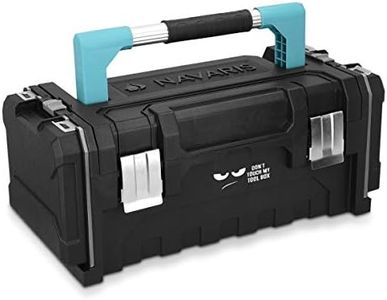 Navaris Cassetta Attrezzi 20" 2 Scomparti - Valigetta Lavoro Porta Utensili Chiusure Acciaio Manico Alluminio - Scomparto minuteria - Don't Touch