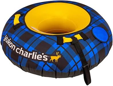 Yukon Charlie's Timber Tube Snow Sled with Durable Fabric Shell - Green Plaid