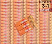 Nescafe Original 3 in 1 Caramel Instant Coffee 1 Cup Stick Sachets (50)