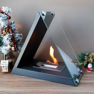 NEWIMAGE Puits à feu de Table, Bol à feu 37cm H Cheminée Portable de Table brûlant proprement au bioéthanol sans Vent pour l'intérieur, l'extérieur, Les fêtes et Les événements (Triangles)
