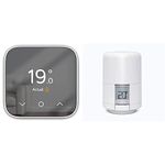 Hive Mini Thermostats for Heating - Energy Saving Thermostat & UK7004240 Smart Heating Thermostatic Radiator Valve (TRV) with Smartphone Compatibility, White