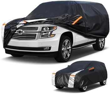 Cotryvox Large SUV Car Cover for Chevrolet Tahoe 100% Waterproof All Weather, Heavy Duty Outdoor Full Exterior Covers Rain Sun Wind UV Protection.