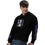 Free Authority Naruto Printed Loose Fit Black Ploycotton Men's Hoodie