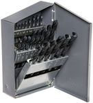 Chicago Latrobe 150 Series High-Speed Steel Jobber Length Drill Bit Set with Metal Case, Black Oxide Finish, 118 Degree Conventional Point, Metric, 25-Piece, 1.0mm - 13.0mm in 0.5mm increments