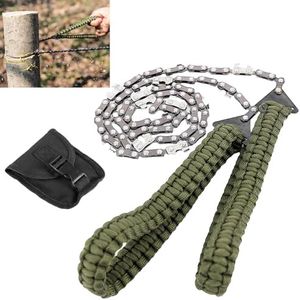 Pocket Chainsaw with Paracord Handle 24inch 11teeth Rope Saw Hand Saw Emergency Outdoor Survival Gear Folding Chain Wire Fast Wood & Tree Cutting Best for Camping Backpacking Hiking Hunting