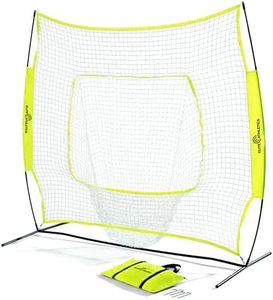 Elite Athletics 7x7 Baseball & Softball Practice, Hitting, & Pitching Net with Bow Frame, Carry Case and Strike Zone, Ultimate Training Net