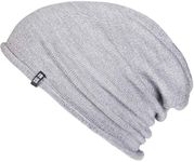 Enter the Complex® Merino Wool Lightwight Hat, Slouch Beanie, 100% Merino Wool, Women and Men, Light Grey, One Size