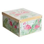 Lavatelli Collection Flamingos, decorative storage box, cardboard storage boxes with lids,storage boxes with lids and handles, clothes storage, toy storage, storage baskets, box storage, blanket box