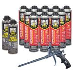 GREAT STUFF PRO Gaps and Cracks - 24oz Fireblock Foam Insulation Sealant, Pack of 12. Closed Cell, Polyurethane Expanding Spray Foam. Seals & Insulates Gaps Up to 3". Applicator Gun, Cleaner Included