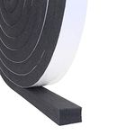 Foam Insulation Tape Self Adhesive, 25mm(W) x20mm(T) x 5M(L) Weather Strip Foam Tape, Door Window Draught Excluder, Window Insulation, Door Insulation Strip, Soundproof, Anti-Collision, Shockproof