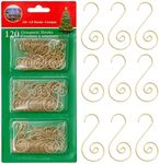 R N' D Toys Tree Ornament Hooks - Christmas Tree Decorating Metal Wire Hangers for Hanging Decorations - Pack of 120 (Gold)