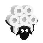 Trintion Sheep Toilet Roll Holder, Black Toilet Roll Holder Wall Mounted for Bathroom Metal Toilet Roll Storage Holds Up To 7 Rolls Toilet Paper Holder