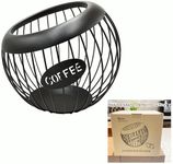 AIYICIII Coffee Pod Holder,K Cup Holders for Counter,Large Capacity Keurig K-cup Organizer, Nespresso Vertuo Coffee Station Organizer,Metal Coffee Pods Storage (Black)