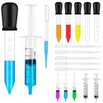 18 Pack Liquid Droppers, Silicone 5ml Clear Liquid Medicine Eye Dropper with Bulb Tip, for Kids Candy Mold, Gummy Bear, Gelatin Maker, Oil Science, Crafts Projects