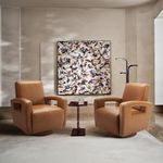 Swivel Accent Chair Set of 2, Faux 