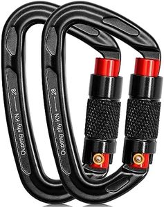 Auto Locking Carabiner Clips - 28KN (6172lbs) Heavy Duty Caribeaners ，2PCS Large Carabiner Clip for Keychains，Hammock，Camping, Gym, Hiking, Outdoor ，Dog Leash