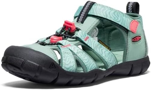 KEEN Kids' Seacamp II CNX Closed Toe Sandal, Granite Green/Cayenne, 5 Big Kid