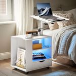 Pamapic Bedside Table with LED Ligh