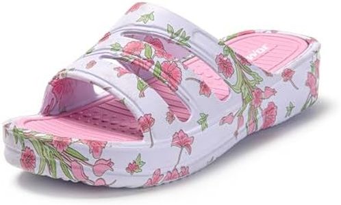 JOMIX Claquettes Femme Claquettes Compensées Femme Chaussons d'été Claquette Imprimé Sandales Femme Confortables pour Maison Piscine Plage (Rose 02, 38)