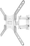 Kanto M300W Full Motion TV Wall Mount for 26-55" TVs | Articulating Arm with 19" of Extension | Up to 135° Swivel | Easy Tilt Design | 5" Offset | VESA Compatible TV Bracket | Heavy-Duty Steel | White