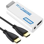 Power prime Wii To Hdmi Adapter,Wii To Hdmi Converter,Wii Hdmi Adapter With 3.5Mm Audio Jack&1080P 720P Hdmi Output Compatible With All Wii Display Modes ( Hdmi Cable Included)