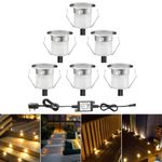 INDARUN Warm White Led Decking Lights Waterproof IP67 0.6W Ø30MM - Lighting for Terrace/Patio/Path/Wall/Garden/Decoration, 6 Packs