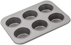 Judge Bakeware JB59 Non-Stick Cupcake/Muffin Baking Tin Tray with 6 Large Cups, 9 x 3.5cm, Dishwasher Safe, 5 Year Guarantee