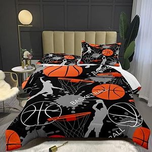 Bodhi 3D Basketball Sports Comforter Gamer Comforter Set for Teen Boys,Kids Soft Microfiber Bedding Set with Pillowcases,Queen Size,3PCS,1 Comforter+2 Pillow Shams #4003