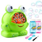 EpochAir Bubble Machine, Bubble Maker with 2 Bottles of Solutions Mini Screwdriver High Output Bubbles Indoor Outdoor Toys Garden Games for Boys Girls Kids