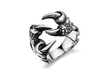 Asma Jewel House Titanium Stainless Steel Eagle Claw punk ring for men (9)