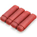 Boat Dock Lines 4 Pack Double Braided Nylon Marine Dock Lines for Boats,5/8 Inch x 15 FT Mooring Lines, with 15" Eyelet Boat Ropes for Docking with Loop -Red